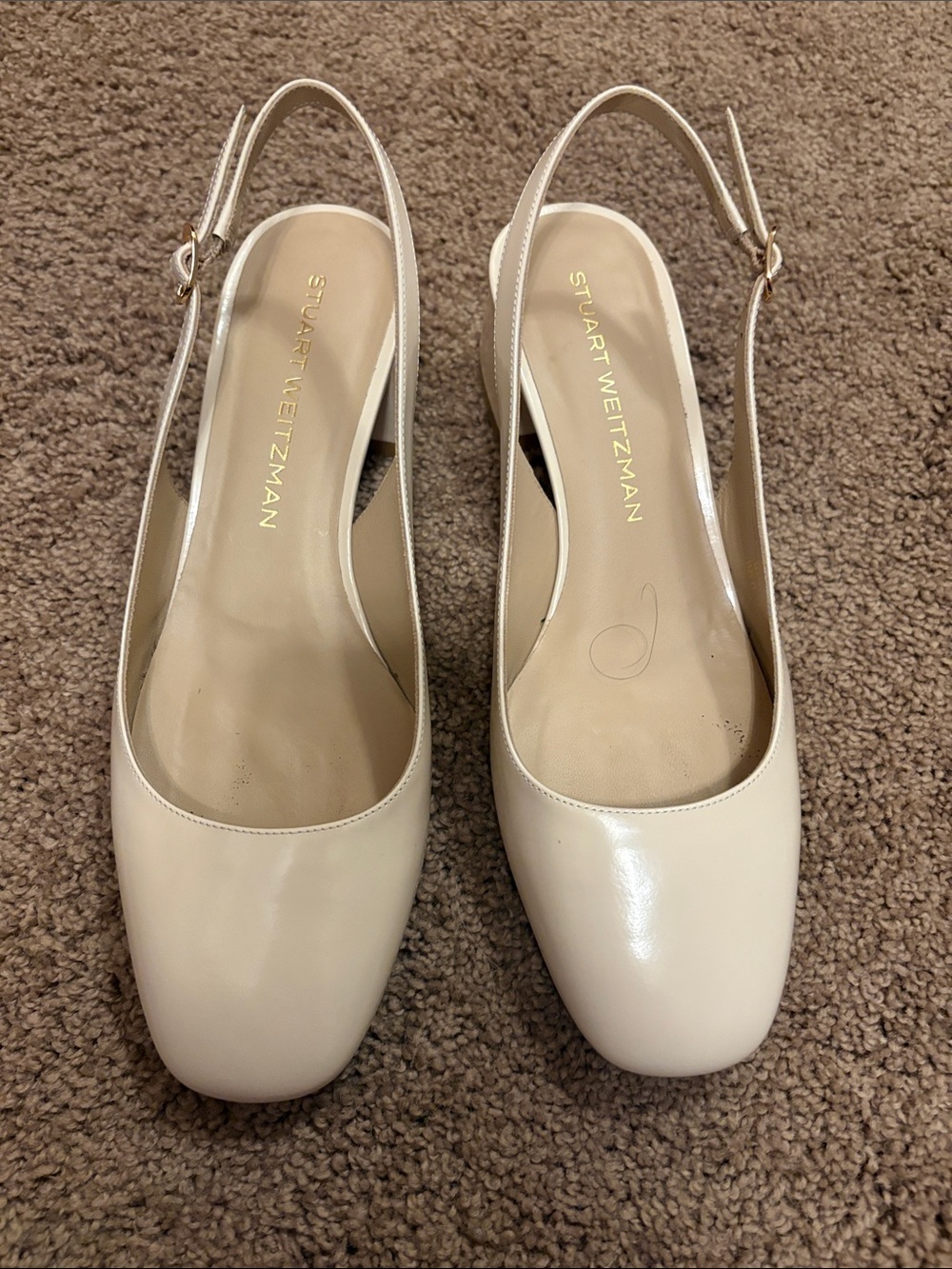 Stuart Weitzman Maeve Slingback Pump 35 Linen Leather
